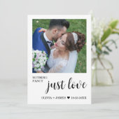 Invitation Rien De Fancy Just Love Mariage Réception Photo (Debout devant)