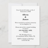 Invitation Rien De Fancy Just Love Mariage Réception Photo (Dos)