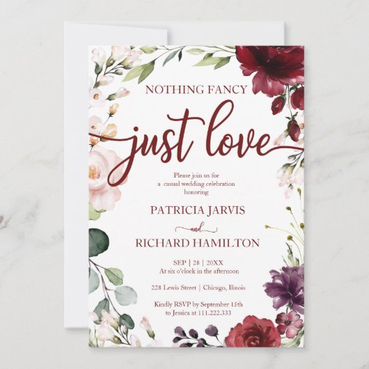 Invitation Rien De Fancy Just Love Mariage Rustic Cream Invit (Devant)