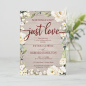 Invitation Rien De Fancy Just Love Mariage Rustique Floral (Debout devant)