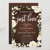 Invitation Rien De Fancy Just Love Mariage Rustique Floral (Devant / Derrière)