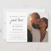 Invitation Rien De Fancy Just Love Modern Photo Mariage (Devant)