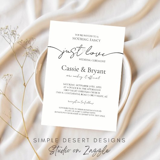 Invitation Rien De Fancy Just Love Modern Script Mariage