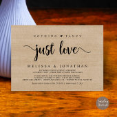 Invitation Rien De Fancy Just Love, Moderne Elopement Mariage