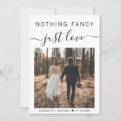 Invitation Rien De Fancy Just Love Photo Mariage Réception (Devant)