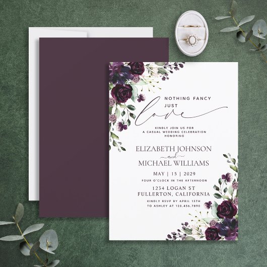 Invitation Rien De Fancy Just Love Plum Purple Mariage Décont