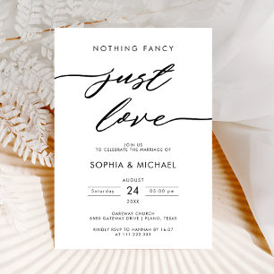 Invitation Rien De Fancy Just Love Réception De Mariage Minim