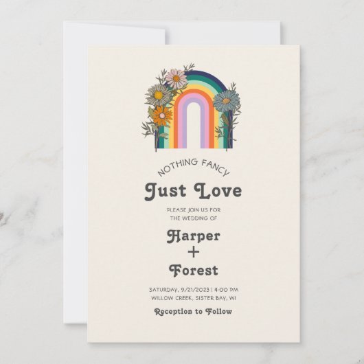 Invitation Rien De Fancy Just Love Retro Mariage (Devant)