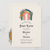 Invitation Rien De Fancy Just Love Retro Mariage (Devant / Derrière)