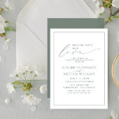 Invitation Rien De Fancy Just Love Sage Vert Mariage Décontra