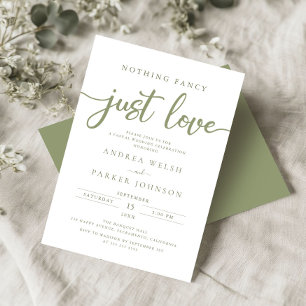 Invitation Rien De Fancy Just Love Sage Vert Mariage Décontra