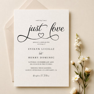 Invitation Rien De Fancy Just Love Script Mariage de coeur