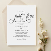 Invitation Rien De Fancy Just Love Script Mariage de coeur