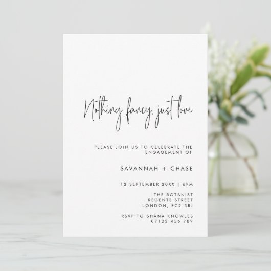 Invitation Rien De Fancy Just Love Simple Engagement Party In (Debout devant)