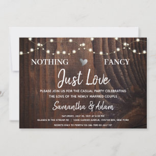 Invitation Rien De Fancy Just Love String Lights Rustic Wood