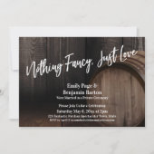 Invitation Rien De Fancy Just Love Typographie Bois Baril (Devant)