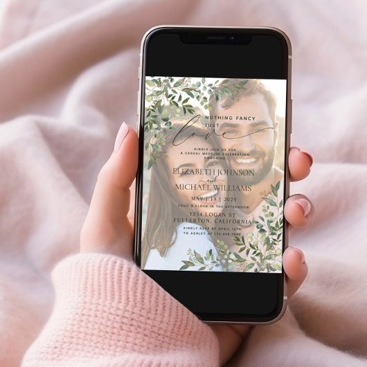 Invitation Rien De Fancy Just Love Vellum Eucalyptus Photo