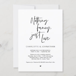 Invitation Rien De Fancy, Juste Amour, Bleu Marine, Elopement