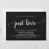 Invitation Rien De Fancy Juste Amour, Elopement, Mariage Rust (Devant)