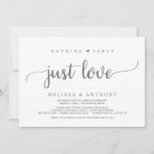 Invitation Rien De Fancy Juste Amour, Elopement, Mariage Rust (Devant)