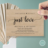 Invitation Rien De Fancy Juste Amour, Elopement, Mariage Rust