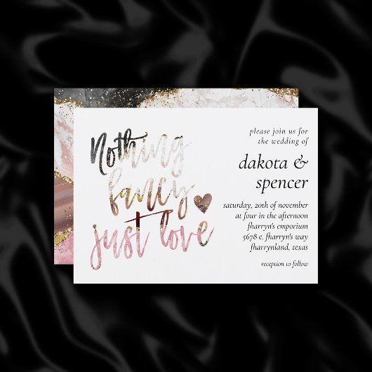 Invitation Rien De Fancy Juste Amour | Marbre d'Agate Luxueux