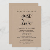 Invitation Rien De Fancy Juste Amour, Noir, Fête de l'Elopeme (Devant / Derrière)