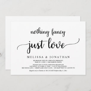 Invitation Rien De Fancy Juste Amour, Simple Minimal Rustique