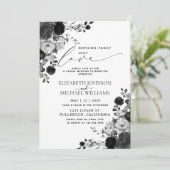 Invitation Rien de fantaisie Just Love Black Photo Mariage (Debout devant)