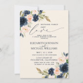 Invitation Rien de fantaisie Just Love Blush Navy Blue Mariag (Devant)
