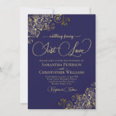 Invitation Rien de fantaisie Just Love Marine Blue & Gold Mar (Devant)
