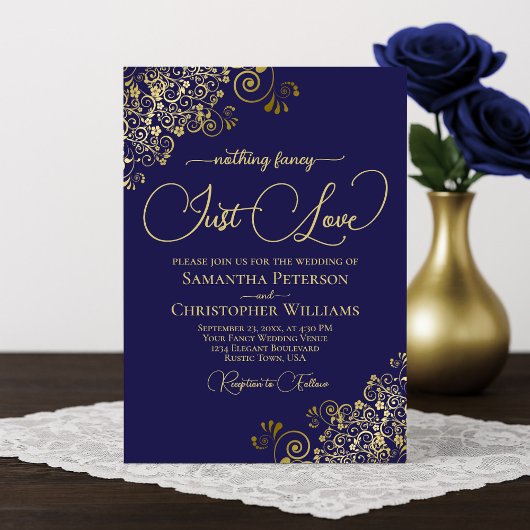 Invitation Rien de fantaisie Just Love Marine Blue & Gold Mar