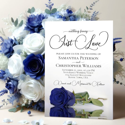 Invitation Rien de fantaisie Just Love Marine Rose Mariage