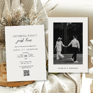 Invitation Rien de fantaisie Just Love Photo Qr Code Mariage