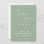 Invitation Rien de fantaisie Just Love Sage Green Minimal Mar (Devant)