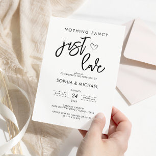 Invitation Rien de fantaisie Just Love White Black Mariage