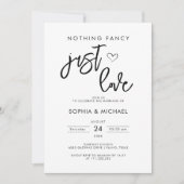 Invitation Rien de fantaisie Just Love White Black Mariage (Devant)