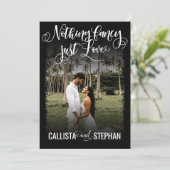 Invitation Rien de fantaisie Just Love White Black Photo Mari (Debout devant)