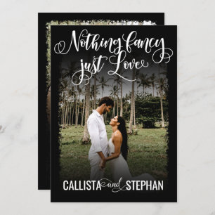 Invitation Rien de fantaisie Just Love White Black Photo Mari