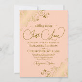 Invitation Rien de fantaisie Juste aimer Coral Pêche & Mariag (Devant)