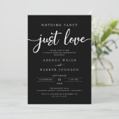 Invitation Rien de fantaisie Juste aimer Décontracté Mariage (Debout devant)