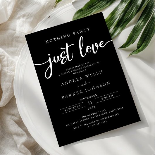 Invitation Rien de fantaisie Juste aimer Décontracté Mariage