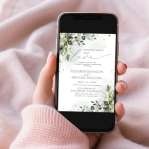 Invitation Rien de fantaisie Juste aimer Eucalyptus Mariage v