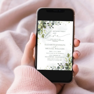 Invitation Rien de fantaisie Juste aimer Eucalyptus Photo ver