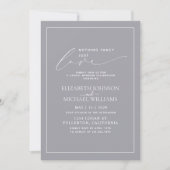 Invitation Rien de fantaisie Juste aimer Grey Mariage Décontr (Devant)