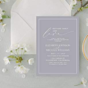 Invitation Rien de fantaisie Juste aimer Grey Mariage Décontr