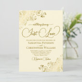 Invitation Rien de fantaisie Juste aimer Lacy Gold & Cream Ma (Debout devant)