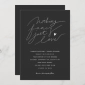 Invitation Rien de fantaisie Juste aimer Mariage de typograph (Devant / Derrière)