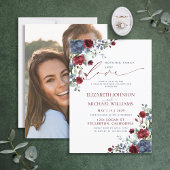 Invitation Rien de fantaisie juste amour bleu Bourgogne décon