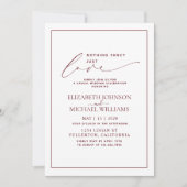 Invitation Rien de fantaisie juste amour Bourgogne Mariage dé (Devant)